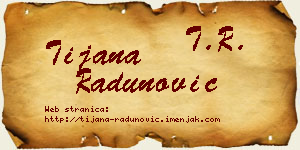 Tijana Radunović vizit kartica